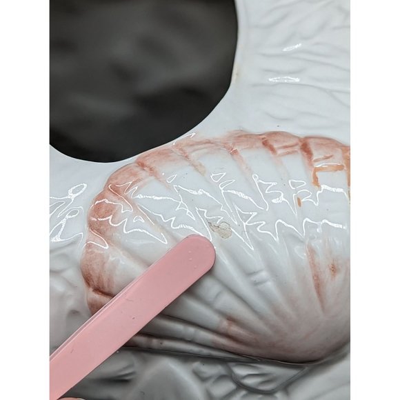 Vintage Sea Shells Ceramic Hand Painted Tissue Cover Decor Seaside Beach - Picture 13 of 15